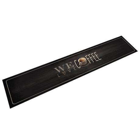 Vidaxx tapis de cuisine lavable texte café 60x300 cm velours
