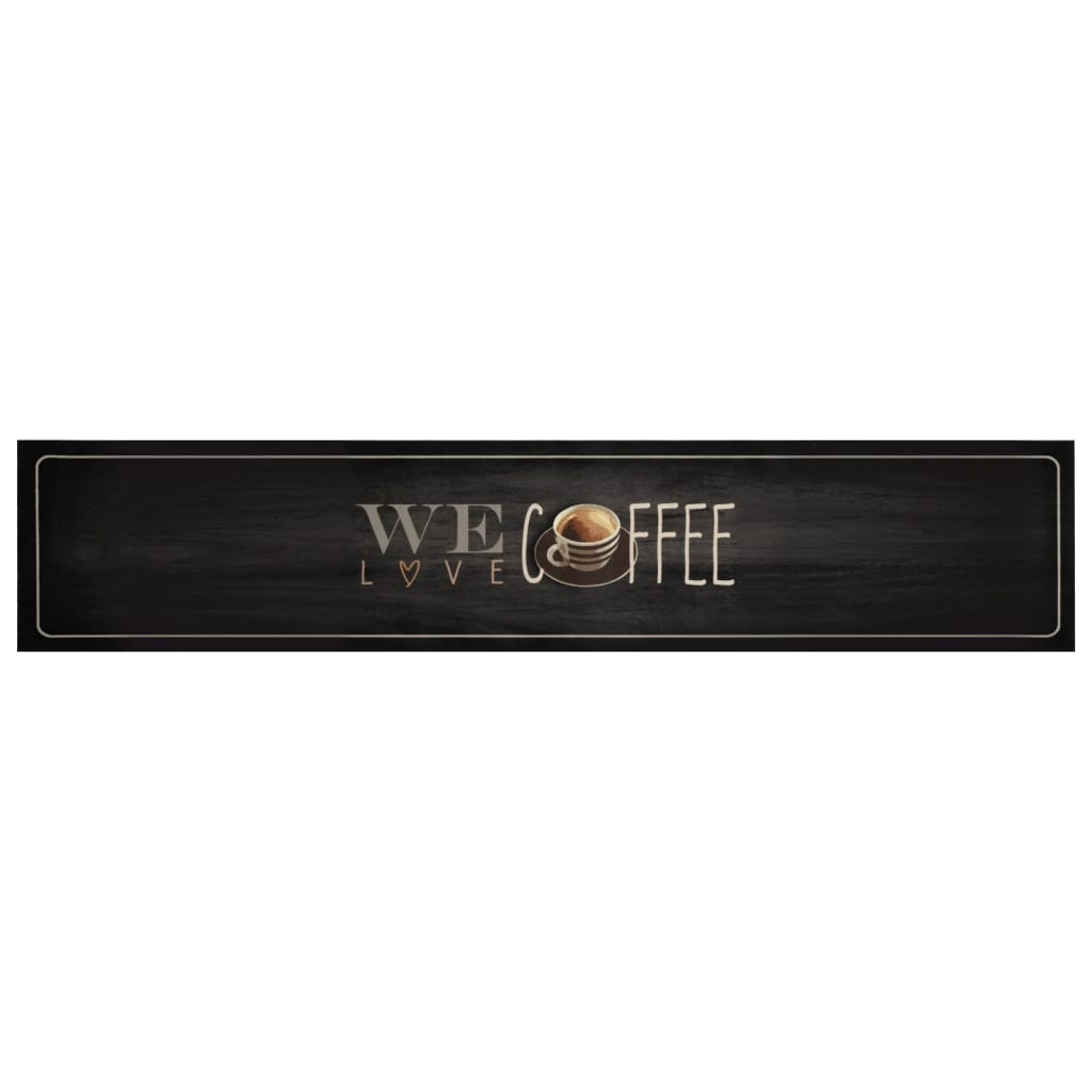 Vidaxx tapis de cuisine lavable texte café 60x300 cm velours
