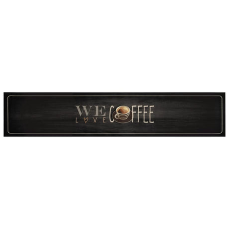 Vidaxx tapis de cuisine lavable texte café 60x300 cm velours