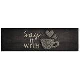 Vidaxx tapis de cuisine lavable tasse imprimé 45x150 cm velours noir