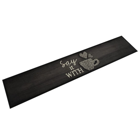 Vidaxx tapis de cuisine lavable tasse imprimé 60x300 cm velours noir