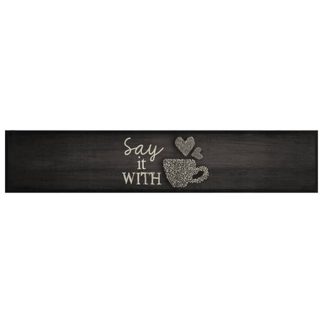 Vidaxx tapis de cuisine lavable tasse imprimé 60x300 cm velours noir