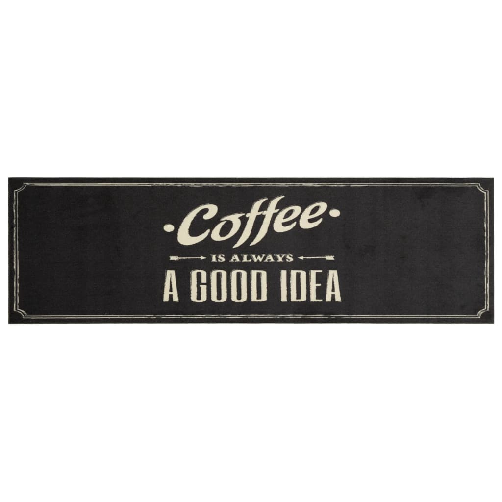 Vidaxx tapis de cuisine lavable texte café 45x150 cm velours