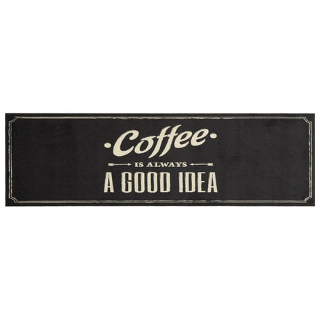 Vidaxx tapis de cuisine lavable texte café 45x150 cm velours