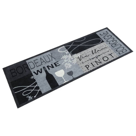 Vidaxx tapis de cuisine lavable imprimé vin 45x150 cm velours gris