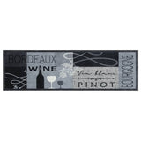 Vidaxx tapis de cuisine lavable imprimé vin 45x150 cm velours gris
