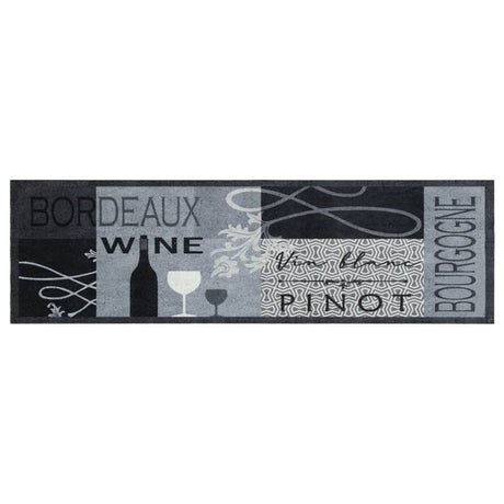 Vidaxx tapis de cuisine lavable imprimé vin 45x150 cm velours gris