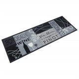 Vidaxx tapis de cuisine lavable imprimé vin 60x180 cm velours gris