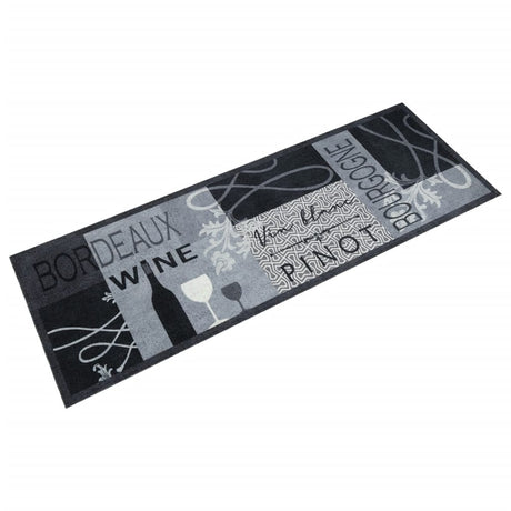 Vidaxx tapis de cuisine lavable imprimé vin 60x180 cm velours gris