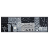 Vidaxx tapis de cuisine lavable imprimé vin 60x180 cm velours gris