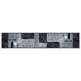Vidaxx tapis de cuisine lavable imprimé vin 60x300 cm velours gris