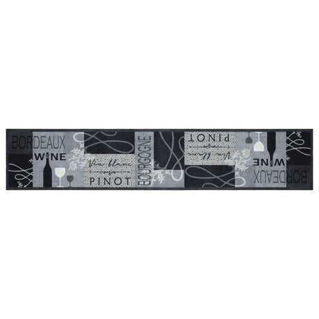 Vidaxx tapis de cuisine lavable imprimé vin 60x300 cm velours gris