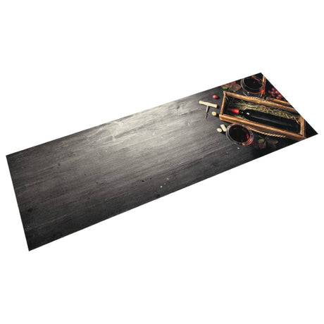 Vidaxx tapis de cuisine lavable imprimé bouteille de vin 45x150 cm velours