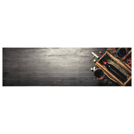 Vidaxx tapis de cuisine lavable imprimé bouteille de vin 45x150 cm velours