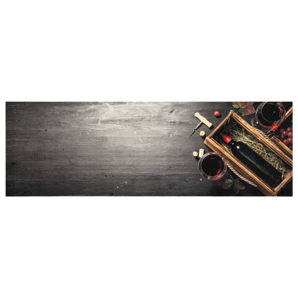 Vidaxx tapis de cuisine lavable imprimé bouteille de vin 60x180 cm velours