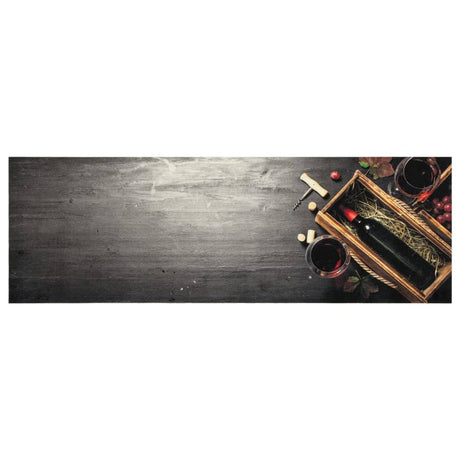 Vidaxx tapis de cuisine lavable imprimé bouteille de vin 60x180 cm velours