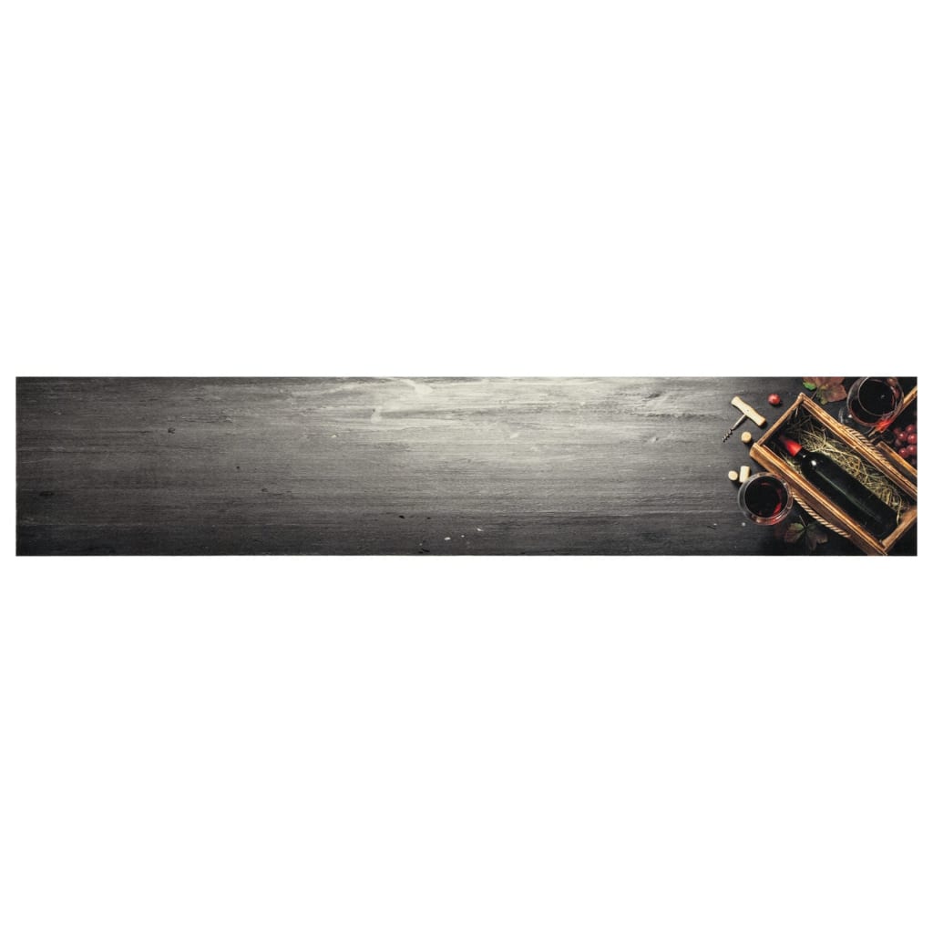 Vidaxx tapis de cuisine lavable imprimé bouteille de vin 60x300 cm velours