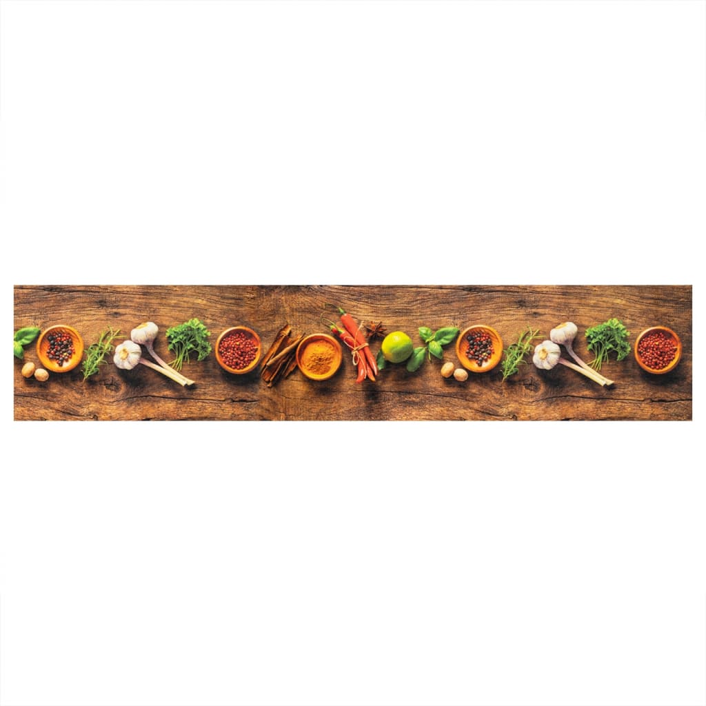 Vidaxx tapis de cuisine lavable imprimé à base de plantes 60x300 cm velours
