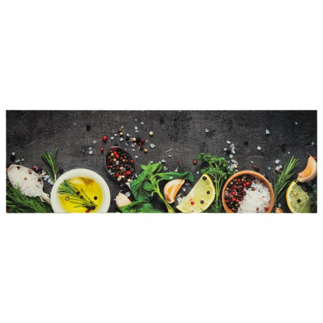 Vidaxx tapis de cuisine lavable imprimé à base de plantes 60x180 cm velours