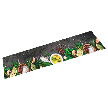Vidaxx tapis de cuisine lavable imprimé à base de plantes 60x300 cm velours