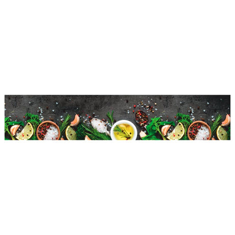 Vidaxx tapis de cuisine lavable imprimé à base de plantes 60x300 cm velours