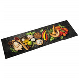 Vidaxx tapis de cuisine lavable imprimé à base de plantes 45x150 cm velours