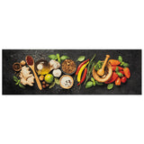 VidaXL Tapis de cuisine lavable imprimé à base de plantes 60x180 cm velours