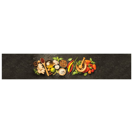 Vidaxx tapis de cuisine lavable imprimé à base de plantes 60x300 cm velours