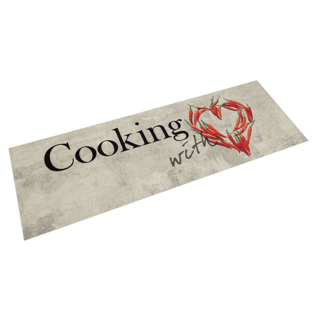 Vidaxx tapis de cuisine lavable texte poivre 45x150 cm velours