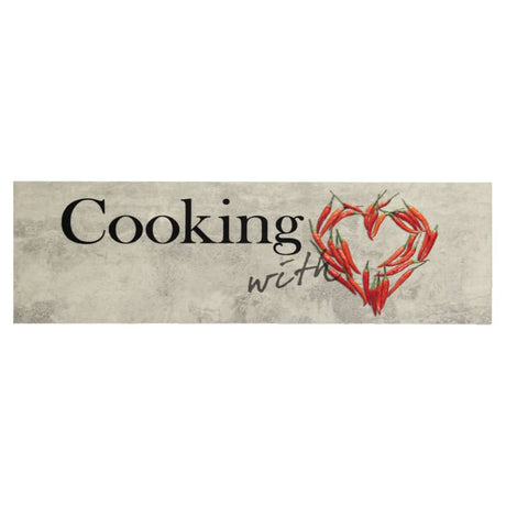 Vidaxx tapis de cuisine lavable texte poivre 45x150 cm velours