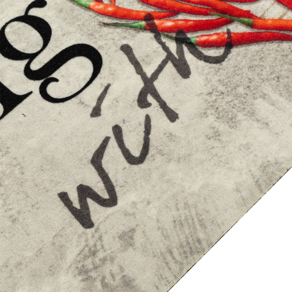 Vidaxx tapis de cuisine lavable texte poivre 45x150 cm velours