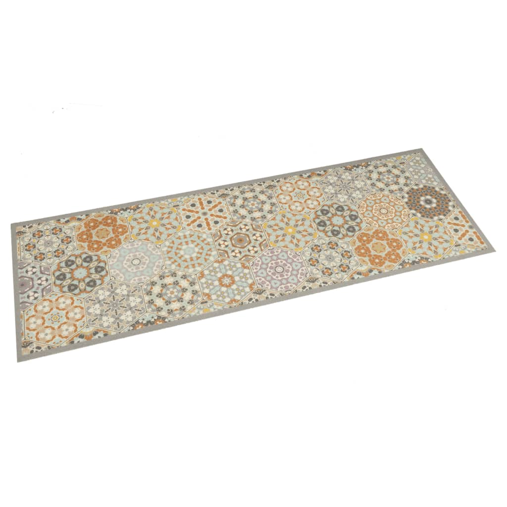 Vidaxx tapis de cuisine lavable hexagone imprimé pastel 45x150 cm velours