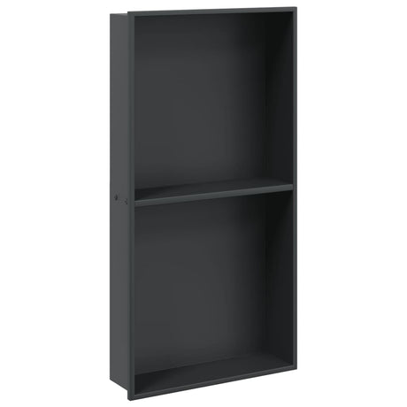 Vidaxx niche de douche 32x62x9 cm acier inoxydable noir mat