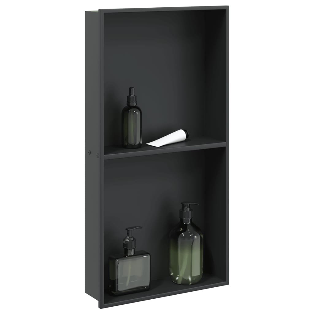 Vidaxx niche de douche 32x62x9 cm acier inoxydable noir mat
