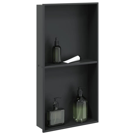 Vidaxx niche de douche 32x62x9 cm acier inoxydable noir mat