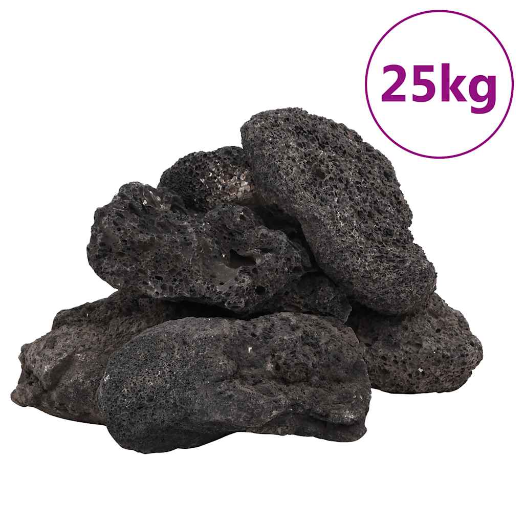 VidaXL pierres de lave 25 kg 10-30 cm noir