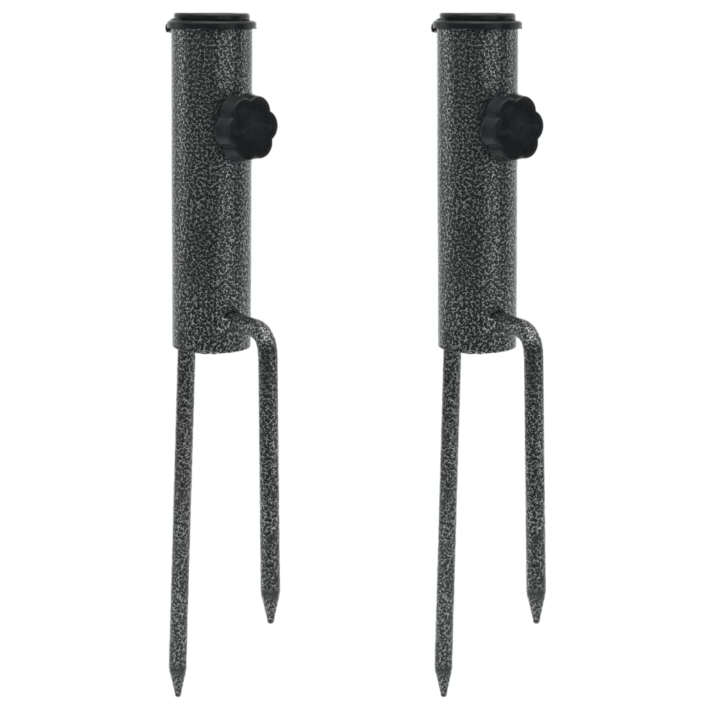 Vidaxx pieds de parasol avec épingles 2 pcs 9x35 cm acier galvanisé