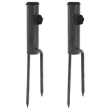Vidaxx pieds de parasol avec épingles 2 pcs 9x35 cm acier galvanisé