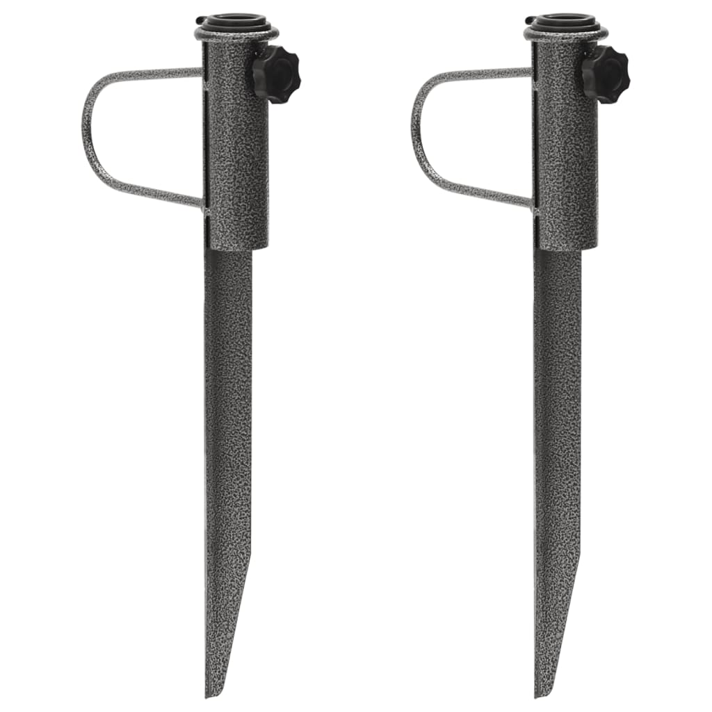 Vidaxx pieds de parasol avec épingles 2 pcs 19x42 cm acier galvanisé
