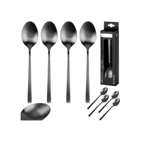 Excellent houseware cuillère à café en acier inoxydable 15cm lot de 4 pièces noir