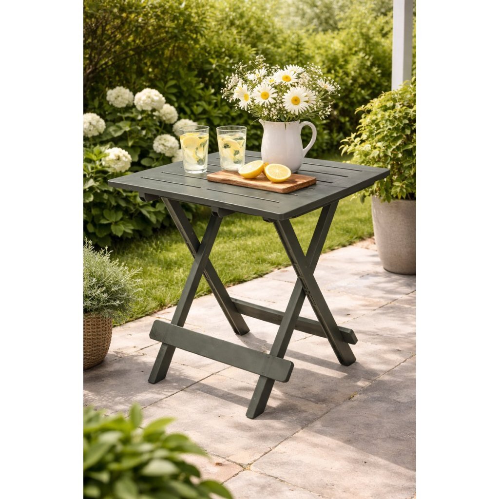 Pro garden campingtafel 50x43x43 saliegroen kunststof