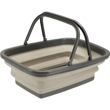 Excellent houseware opvouwbare boodschappenmand 30l 38x28x15 cm beige grijs