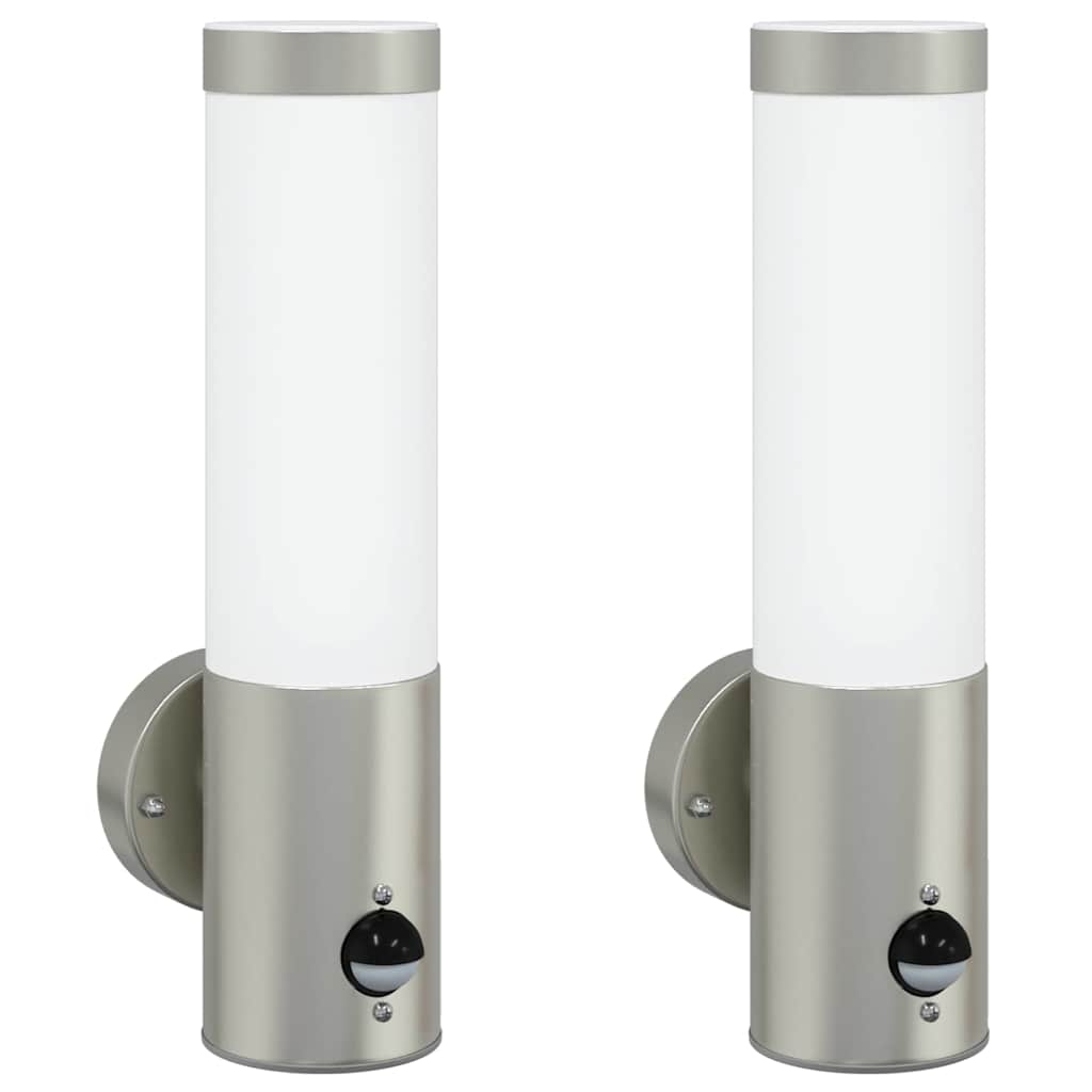 Vidaxx applique d'extérieur 2 pcs argent 12 x 8,5 x 29 cm