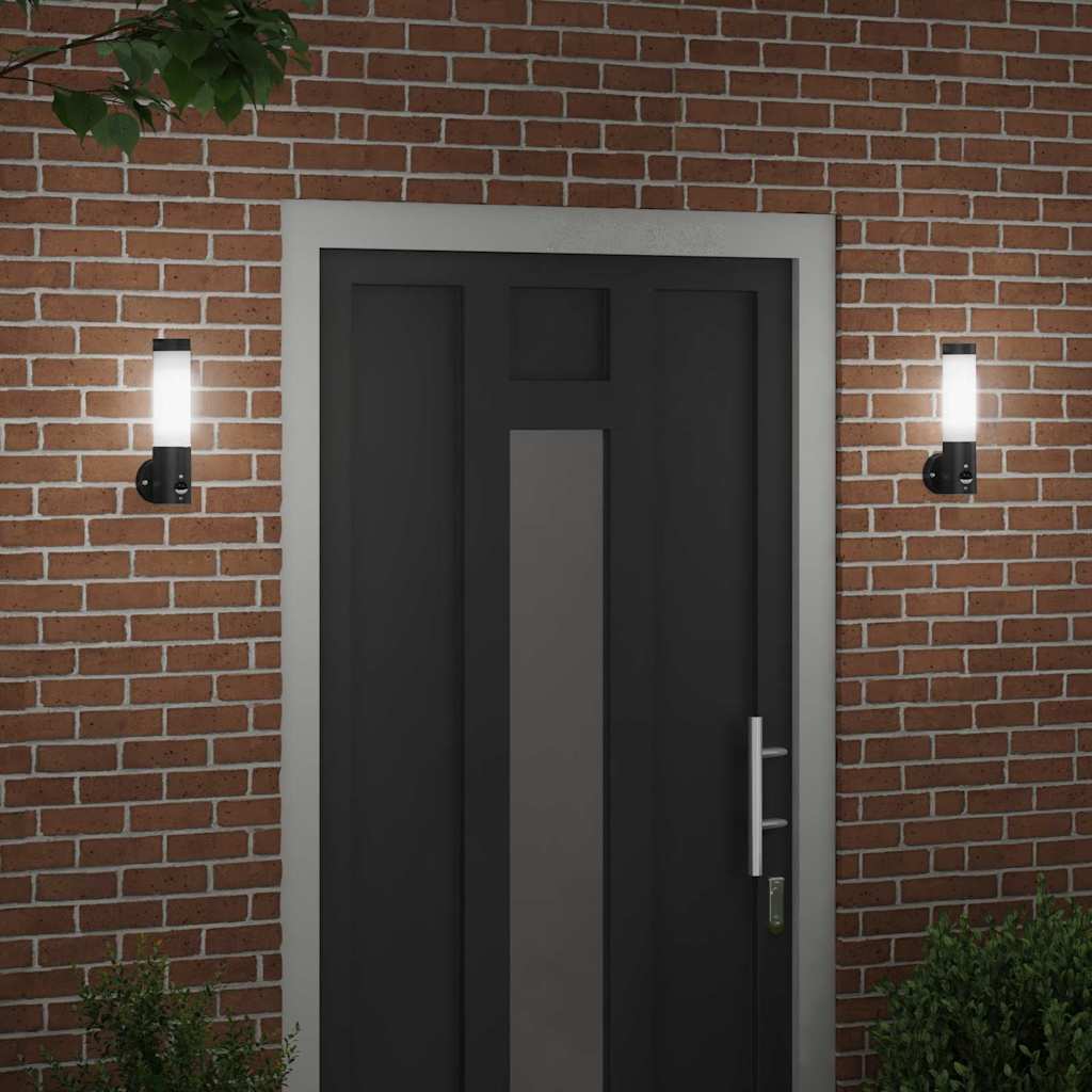 Vidaxx applique d'extérieur 2 pcs noir 12 x 8,5 x 29 cm
