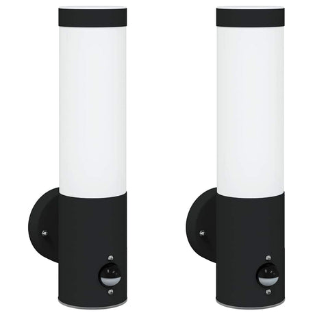 Vidaxx applique d'extérieur 2 pcs noir 12 x 8,5 x 29 cm