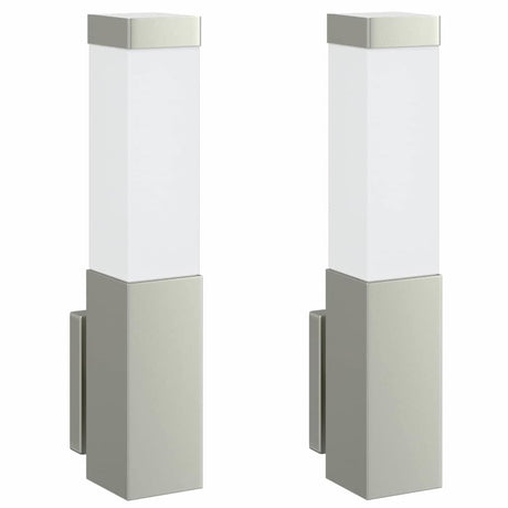 Vidaxx applique d'extérieur 2 pcs argent 10,5 x 6 x 33 cm