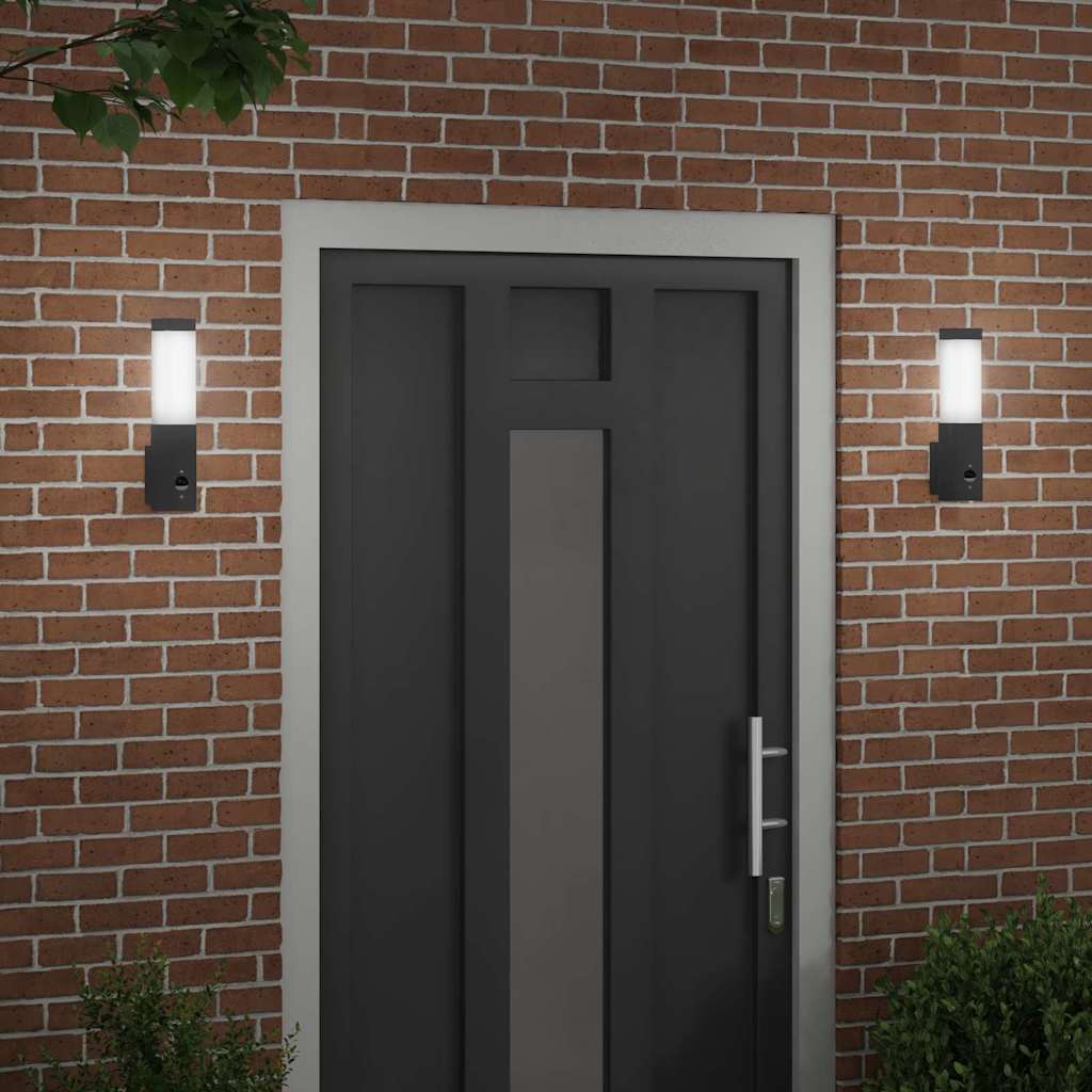Vidaxx applique d'extérieur 2 pcs noir 10,5 x 6 x 33 cm