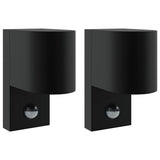 Vidaxx applique d'extérieur 2 pcs noir 12 x 7 x 15 cm acier inoxydable