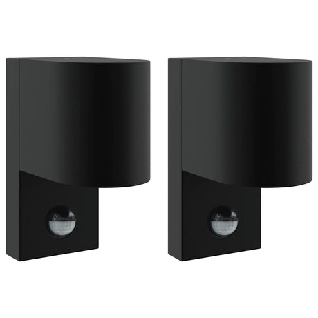 Vidaxx applique d'extérieur 2 pcs noir 12 x 7 x 15 cm acier inoxydable
