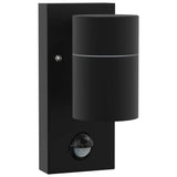 Vidaxx applique d'extérieur noire 6,5 x 10,5 x 16 cm acier inoxydable et verre